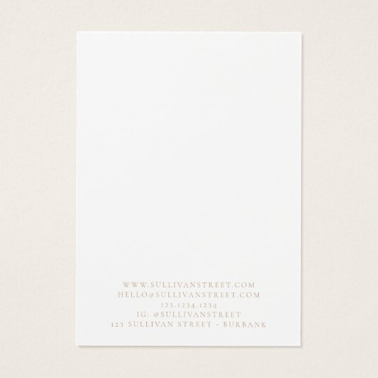 Gold Typografie Earring Ketting Display Kaart (Achterkant)