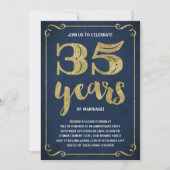 Gold Typografie | Faux-Folie 35e Jubileum Kaart (Voorkant)