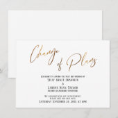 Gold Typografie Verandering van plannen uitgesteld Kaart (Voorkant / Achterkant)