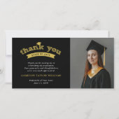 Gold Typography Bold Sketch Gradup Foto Bedankkaart (Voorkant)