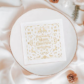 Gold Typography Merry Christmas Holiday Folie Servetten