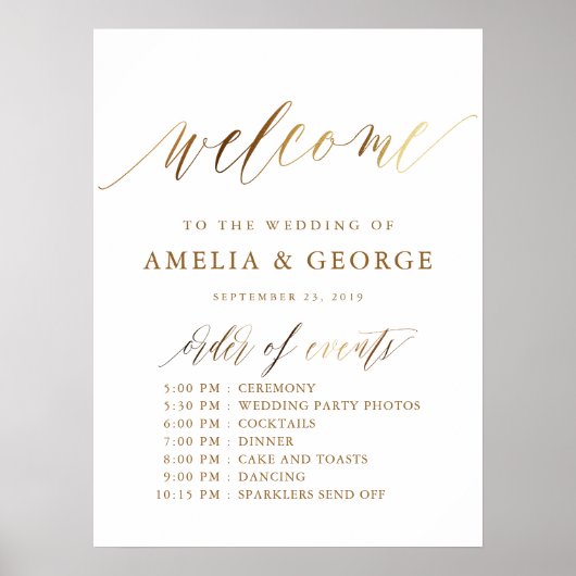 Gold Typography Script Elegant Poster (Voorkant)