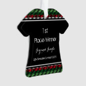Gold Ugly Sweater Shirt 1st Place Ornament (voorkant)