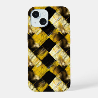 Gold und schwarz Grunge 9 iPhone 15 Hoesje