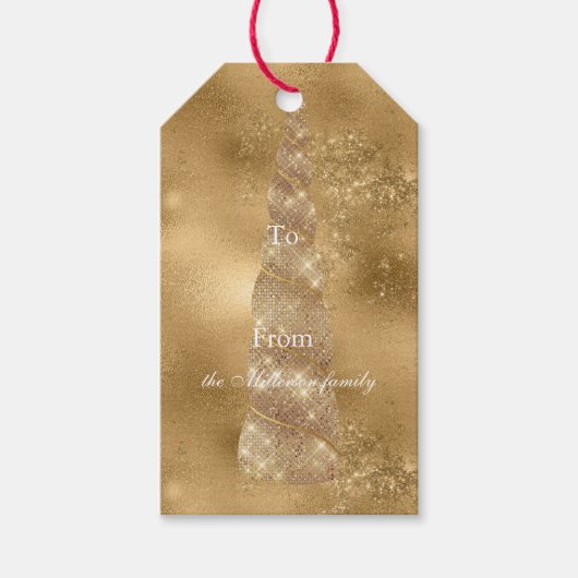 Gold Unicorn Cadeaulabel (Voorkant)