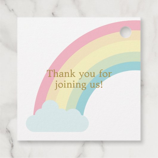 Gold Unicorn Girls Birthday Party Bedankjes Labels (Achterkant)