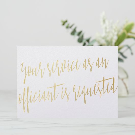 Gold "Uw dienst als ambtenaar is aangevraagd" Kaart (Staand voorkant)