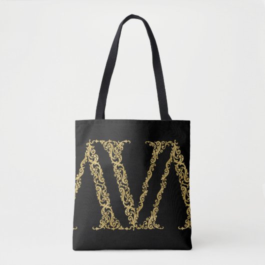 Gold V Monogram Initiaal Ontwerp op elke kleur Draagtas (Voorkant)