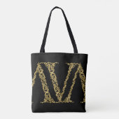 Gold V Monogram Initiaal Ontwerp op elke kleur Draagtas (Achterkant)