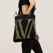 Gold V Monogram Initiaal Ontwerp op elke kleur Draagtas (Dichtbij)