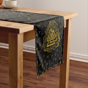 Gold Valknut Symbool op looppatroon Korte Tafelloper