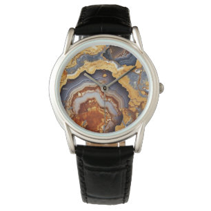 Gold Vein Agate Watch Horloge