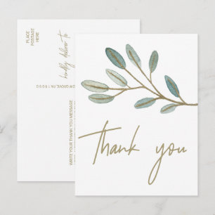 Gold Veined Eucalyptus Hartelijk dank Briefkaart