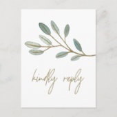 Gold Veined Eucalyptus Menu Keuze uit RSVP-Briefka (Voorkant)