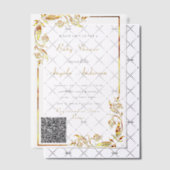 Gold Vellum QR Code Baby shower Invitation Exemple (Décalage (Invitation))
