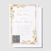 Gold Vellum QR Code Baby shower Invitation Exemple (Compenser)