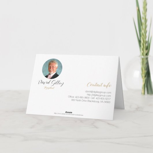 Gold veren D Gilley Group Logo Hartelijk dank Bedankkaart (Achterkant)