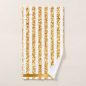 Gold Vertical Glitter Boho Stripes Collectie Bad Handdoek (Handdoek)