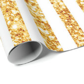Gold Vertical Glitter Boho Stripes Collectie Cadeaupapier (Rol Hoek)
