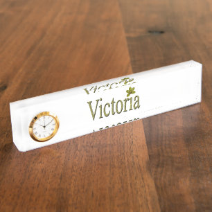Gold Victoria Name Logo Naambordje