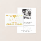   Gold Vierige RSVP Folie Kaart (Display)