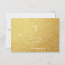 Gold Vinayaka Wedding RSVP-kaarten RSVP Kaartje