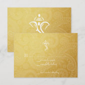 Gold Vinayaka Wedding RSVP-kaarten RSVP Kaartje (Voorkant / Achterkant)