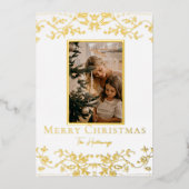 Gold Vins One Photo Foil Carte de vacances (Recto)