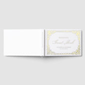 Gold Vintage Frame Elegant Script Wedding Gastenboek (Volledig)