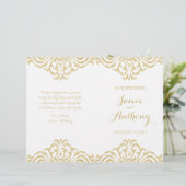 Gold Vintage Glamor Elegance Wedding Programme (Debout devant)