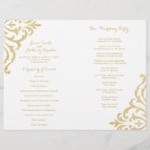 Gold Vintage Glamor Elegance Wedding Programme (Dos)