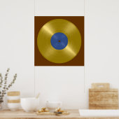 Gold Vinyl Record Album Poster (Keuken)