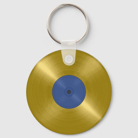 Gold Vinyl Record Album Sleutelhanger (Voorkant)