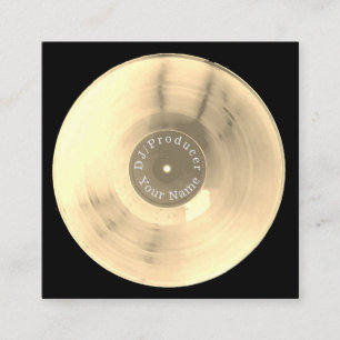 Gold vinyl record disk dj productie vierkante visitekaartje