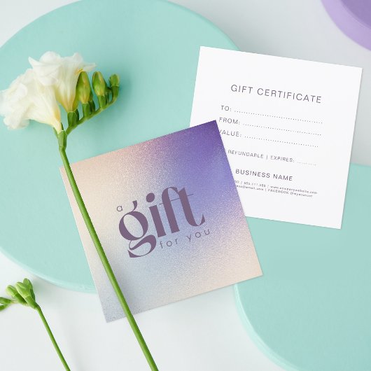 Gold Violet Glitter Elegant Gift Certificate