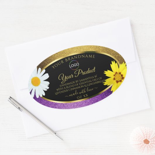 Gold violet métal noir Étiquettes de produits ajou (Enveloppe)