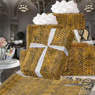 Gold Viper Snakeskin Cadeaupapier