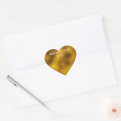 Gold voegt uw eigen tekstudentikker toe hart sticker (Envelop)