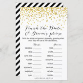 Gold Vrijgezellenfeest Game - Voltooi de term (Voorkant / Achterkant)