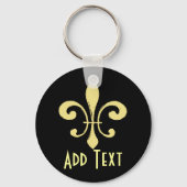 Gold Washout Fleur De Lis-Sleutelhanger Sleutelhanger (Voorkant)