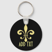 Gold Washout Fleur De Lis-Sleutelhanger Sleutelhanger (Achterkant)