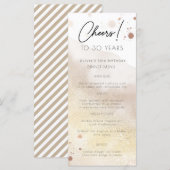 Gold Watercolor chaque année Anniversaire Carte de (Devant / Derrière)