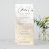 Gold Watercolor chaque année Anniversaire Carte de (Debout devant)