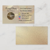 Gold Watercolor Logo personnalisé Carte de visite (Devant / Derrière)