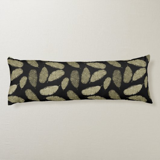 Gold Waterverf Feathers Lichaamskussen (Achterkant)