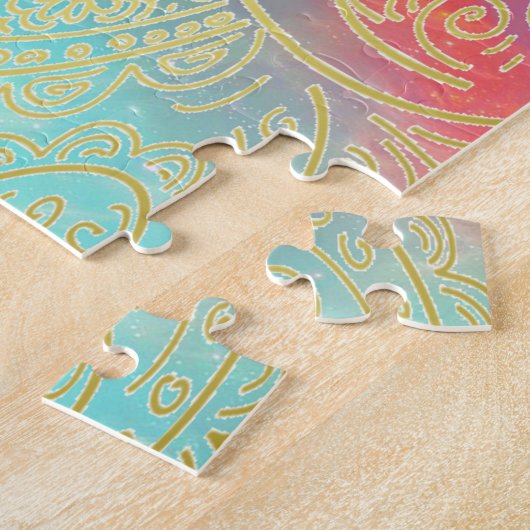 Gold-waterverf Legpuzzel (Zijkant)