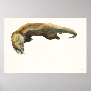 Gold-waterverf op papier poster