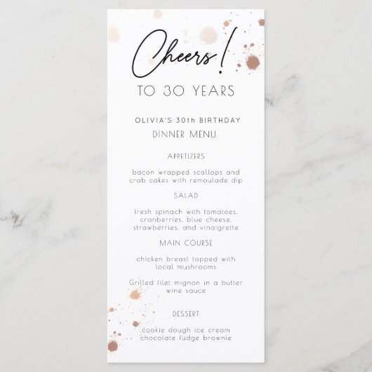 Gold Waterverf per jaar Kaart van het Birthday Par (Voorkant)