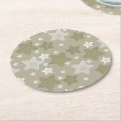 Gold Waterverf Stars Ronde Kartonnen Onderzetter (Gebogen)