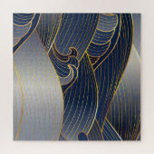 Gold Wave Lines, Abstract . Legpuzzel (Horizontaal)